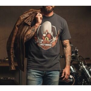 VTG 2011 Harley Davidson Looney Tunes T Shirt Yosemite Sam Hanes Beefy T L/XL